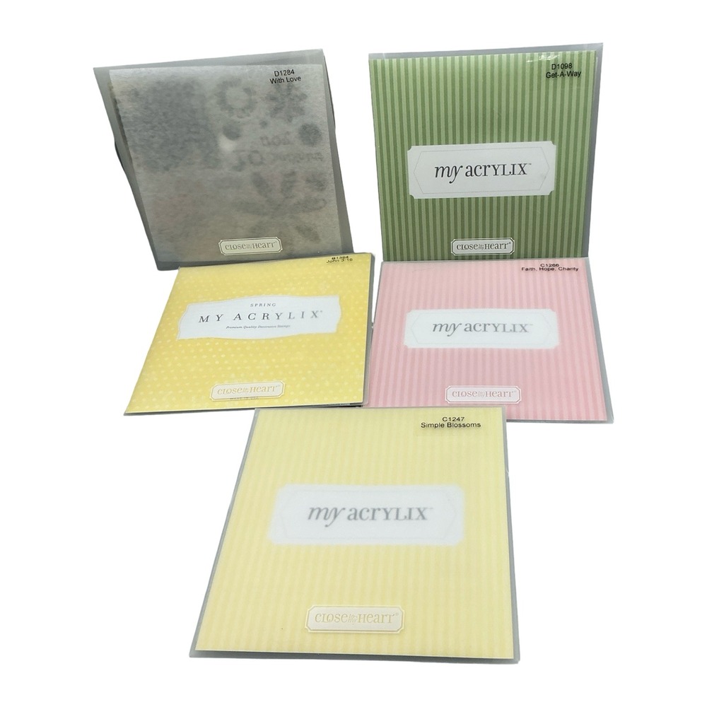 Close To My Heart My Acrylix Clear Stamps Bundle 5 Sets Flowers Faith Road Trip